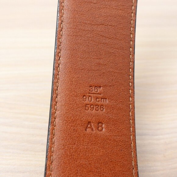 COACH Belt Mens 36 90 Black Leather Italian Dress Formal Work Solid Brass Medium - Picture 9 of 12